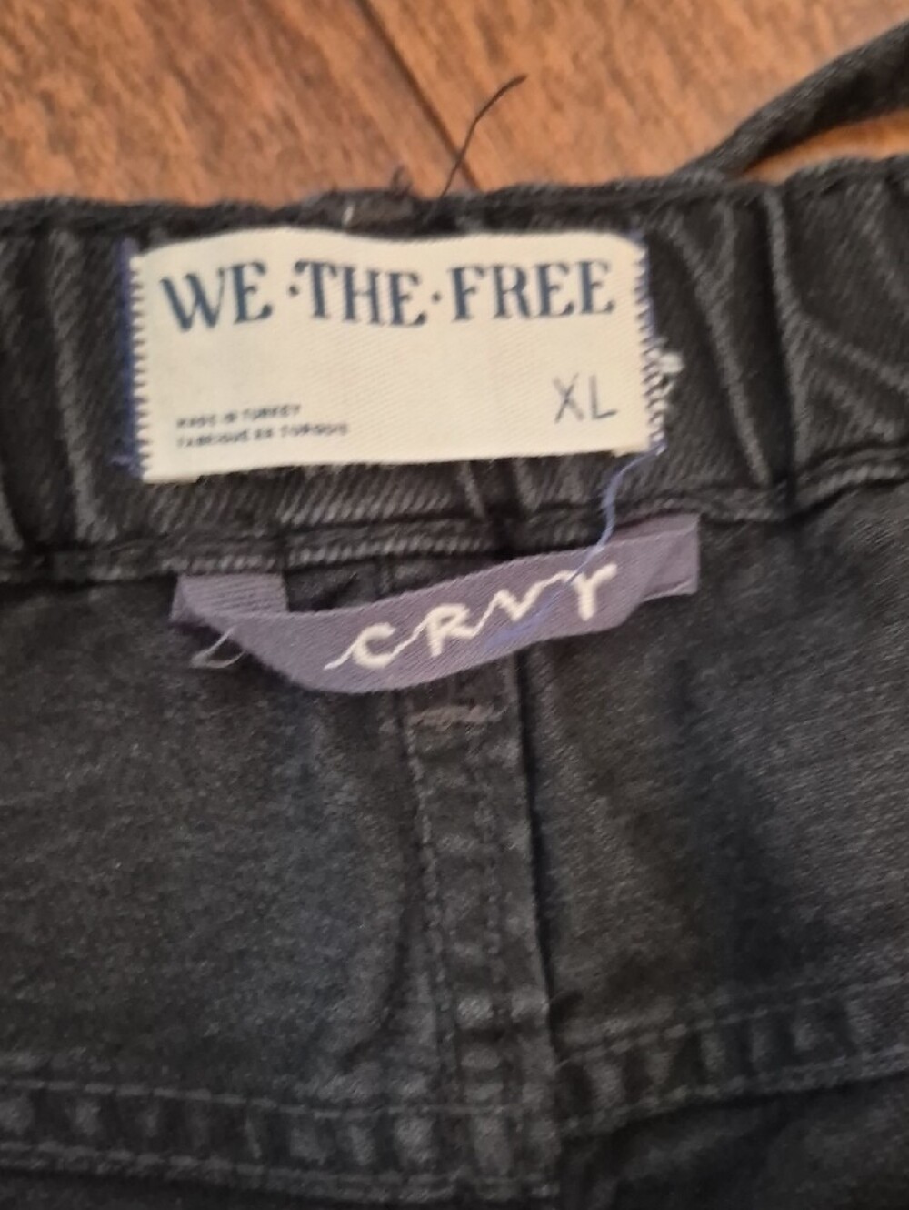 We The Free Washed Black Wide-Leg Utility Pants Size 32 - Picture 2 of 5